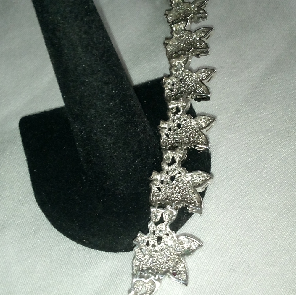 Solid 925 Silver Emerald And Ruby Bracelet - image 3